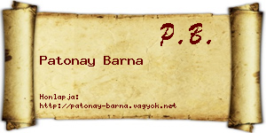 Patonay Barna névjegykártya
