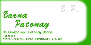 barna patonay business card